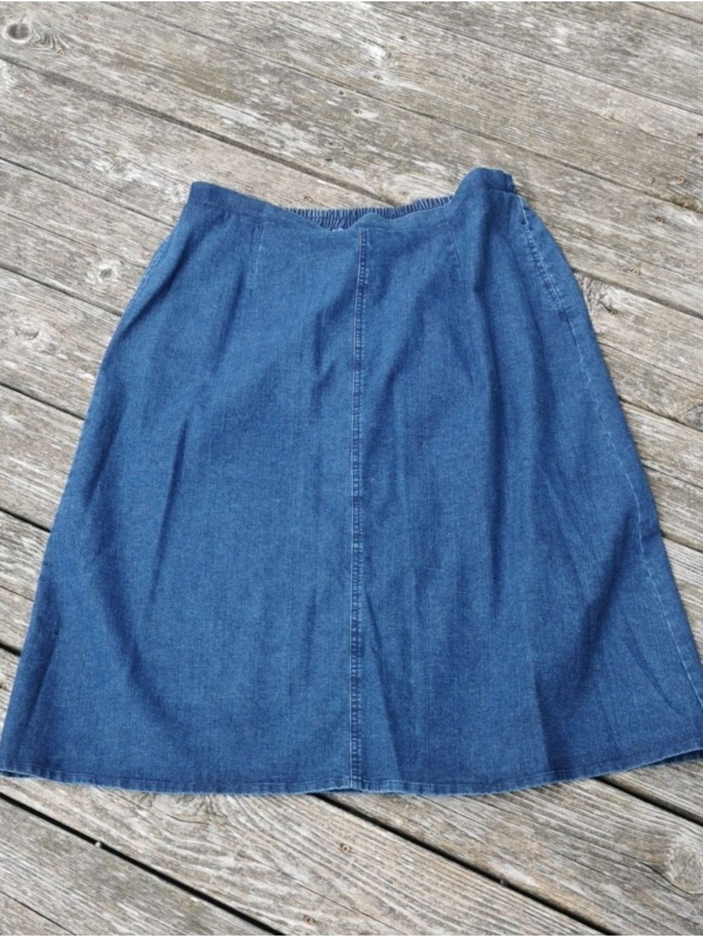 Vintage Alia Petites Indigo Denim Cottagecore Prairiecore A-Line Skirt. Size 16P